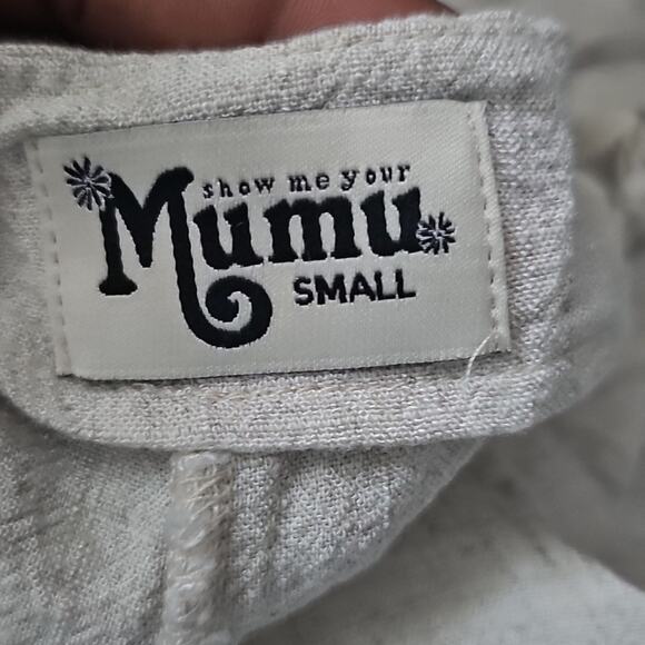 Show Me Your Mumu Jansen Jumpsuit Cream Linen Size Small - Picture 7 of 8